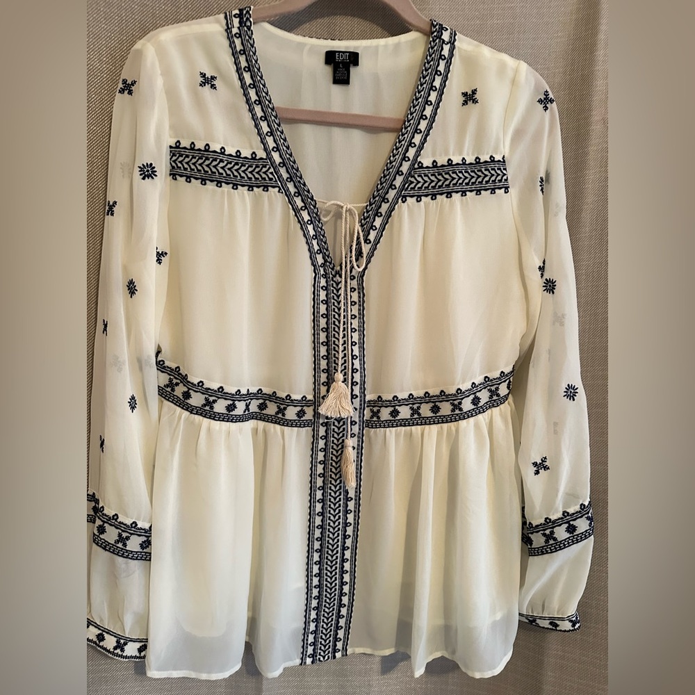 Chiffon off-white blouse